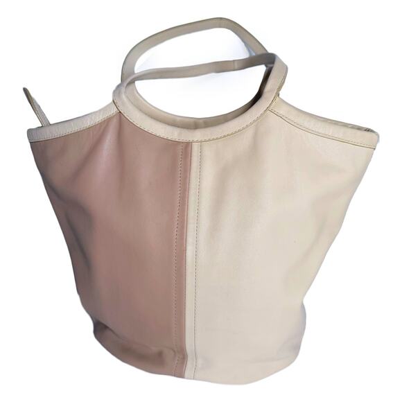 Coach Leather Tote – Ivory & Taupe – Neutral Chic & Large Leather Coach Tote - Picture 3 of 7